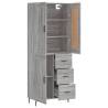 Stylish Highboard Grey Sonoma 69.5x34x180 cm | HipoMarket