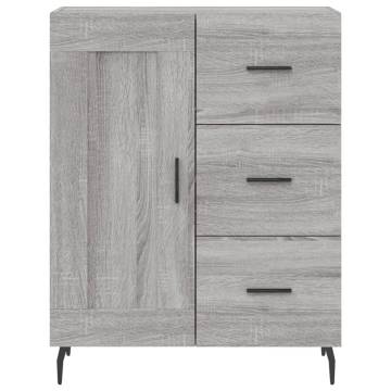 Stylish Highboard Grey Sonoma 69.5x34x180 cm | HipoMarket