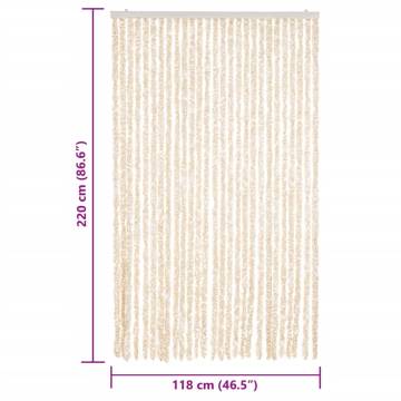 Fly Curtain Beige and White 118x220 cm - Insect Protection