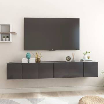 Hanging TV Cabinets 3 pcs Grey - Modern Storage Solution