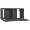 Hanging TV Cabinets 3 pcs Grey - Modern Storage Solution