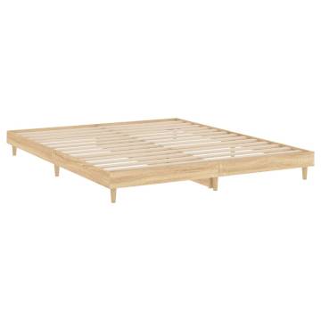 Sonoma Oak Bed Frame 160x200 cm - Durable Engineered Wood