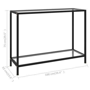 Stylish Console Table - Transparent Tempered Glass - 100x35x75 cm