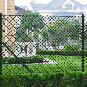 Durable 1.5x25m Green Chain Link Fence with Steel Posts