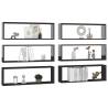 High Gloss Black Wall Cube Shelf Set - 6 Pcs | HipoMarket