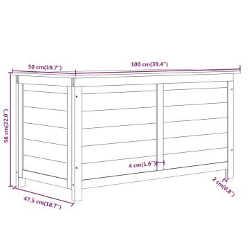 Outdoor Cushion Box Anthracite - Solid Wood Storage (100x50x56 cm)