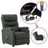 Wing Back Electric Massage Recliner - Grey Faux Leather