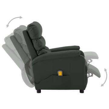 Wing Back Electric Massage Recliner - Grey Faux Leather