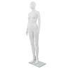 Full Body Female Mannequin with Glass Base - Glossy White 175 cm