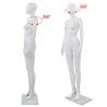 Full Body Female Mannequin with Glass Base - Glossy White 175 cm