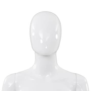 Full Body Female Mannequin with Glass Base - Glossy White 175 cm