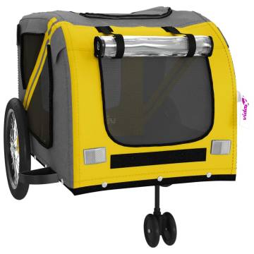 Pet Bike Trailer - Yellow & Grey Oxford Fabric | HipoMarket