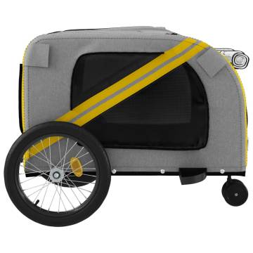 Pet Bike Trailer - Yellow & Grey Oxford Fabric | HipoMarket