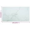 Table Top White 120x65 cm - Marble Design Tempered Glass