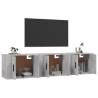 Wall-mounted TV Cabinets 3 pcs Concrete Grey | Hipomarket