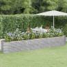 Garden Raised Bed Powder-coated Steel 440x80x68 cm Silver Colour silver Size 440 x 80 x 68 cm Quantity in Package 1 