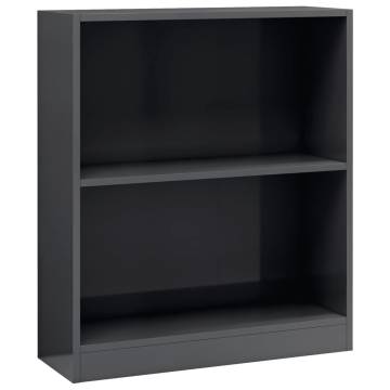 High Gloss Grey Bookshelf - 60x24x76 cm | Hipomarket