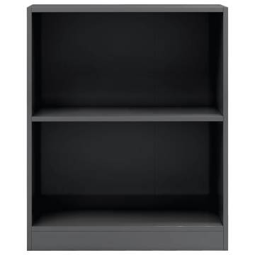 High Gloss Grey Bookshelf - 60x24x76 cm | Hipomarket