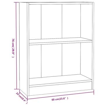 High Gloss Grey Bookshelf - 60x24x76 cm | Hipomarket