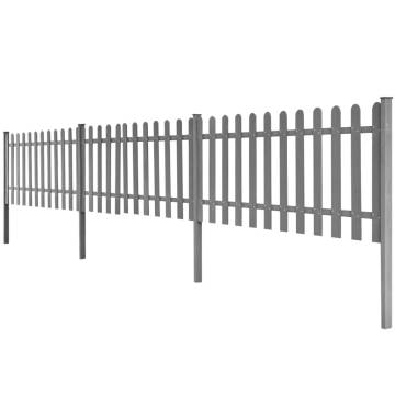 Durable Picket Fence with Posts - 3 pcs WPC 600x80 cm