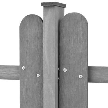 Durable Picket Fence with Posts - 3 pcs WPC 600x80 cm