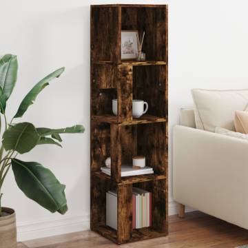 Smoked Oak Corner Cabinet - 33x33x132 cm Engineered Wood