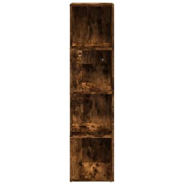 Smoked Oak Corner Cabinet - 33x33x132 cm Engineered Wood