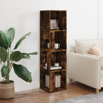 Smoked Oak Corner Cabinet - 33x33x132 cm Engineered Wood