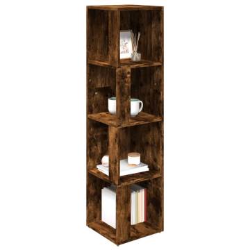 Smoked Oak Corner Cabinet - 33x33x132 cm Engineered Wood