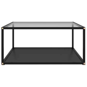 Stylish Transparent & Black Coffee Table - 80x80 cm | HipoMarket