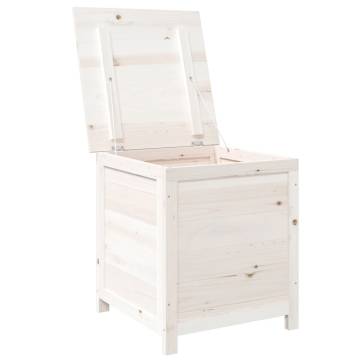 Outdoor Cushion Box White - Solid Wood Fir Storage | HipoMarket