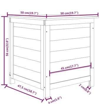 Outdoor Cushion Box White - Solid Wood Fir Storage | HipoMarket