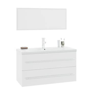 3 Piece High Gloss White Bathroom Furniture Set | HipoMarket