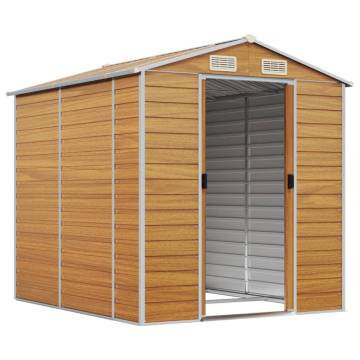 Light Brown Galvanised Steel Garden Shed | Spacious & Sturdy