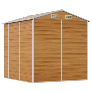 Light Brown Galvanised Steel Garden Shed | Spacious & Sturdy