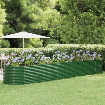 Garden Raised Bed Powder-coated Steel 507x100x68 cm - Green