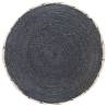 Woven Knitted Pouffe Jute Cotton 50x30 cm Blue | Hipomarket