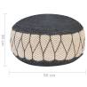 Woven Knitted Pouffe Jute Cotton 50x30 cm Blue | Hipomarket