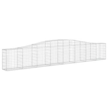 Arched Gabion Baskets - 15 Pcs, Galvanized Iron | HipoMarket