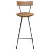 Stylish Solid Teak Wood Bar Stools - 2 Pcs Set