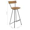 Stylish Solid Teak Wood Bar Stools - 2 Pcs Set