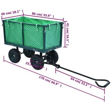 Durable Garden Hand Trolley Green - 350 kg Capacity