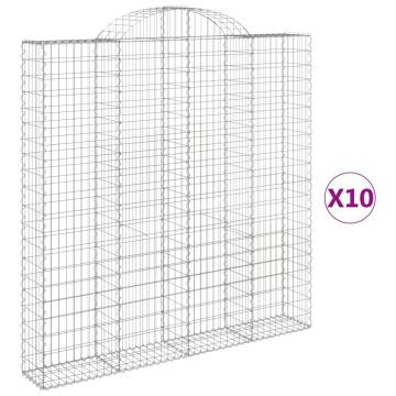 Arched Gabion Baskets 10 pcs - Durable Garden Barriers