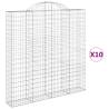 Arched Gabion Baskets 10 pcs - Durable Garden Barriers