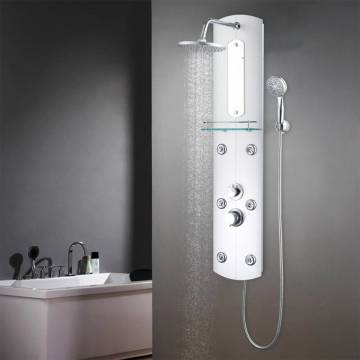 Stylish Shower Panel Unit 25x43x120 cm in Silver | HipoMarket