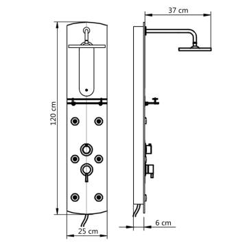 Stylish Shower Panel Unit 25x43x120 cm in Silver | HipoMarket