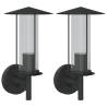 Outdoor Wall Lights 2pcs Black Stainless Steel | Hipo Market