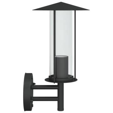 Outdoor Wall Lights 2pcs Black Stainless Steel | Hipo Market