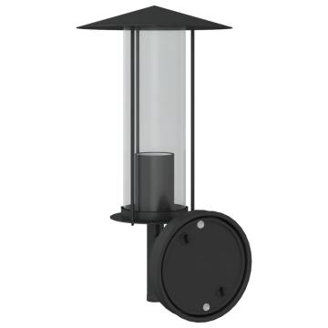 Outdoor Wall Lights 2pcs Black Stainless Steel | Hipo Market