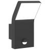 Outdoor LED Wall Light with Sensor - Black Aluminium Light